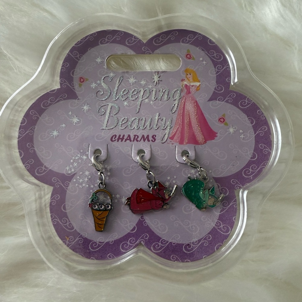 Disney Store Sleeping Beauty 3 piece charm set
